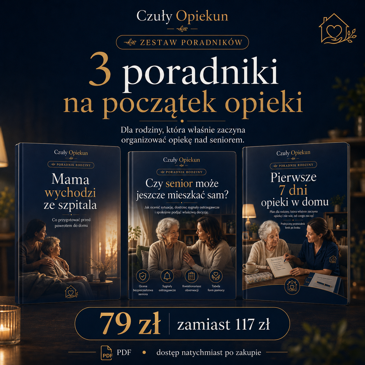 3 poradniki na początek opieki — zestaw Czuły Opiekun