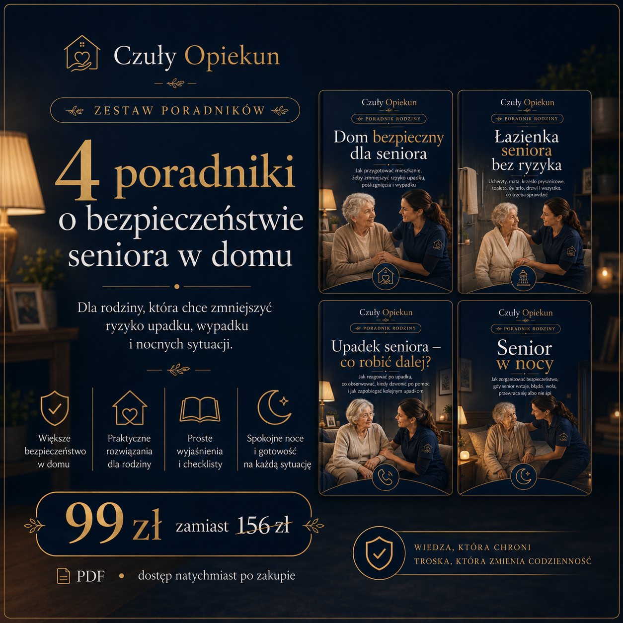 4 poradniki o bezpieczeństwie seniora w domu — zestaw Czuły Opiekun